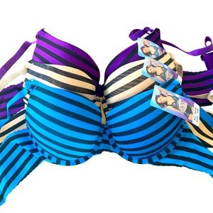 3 Pack Lightly Padded Underwire Bras.  NWT.  Various sizes